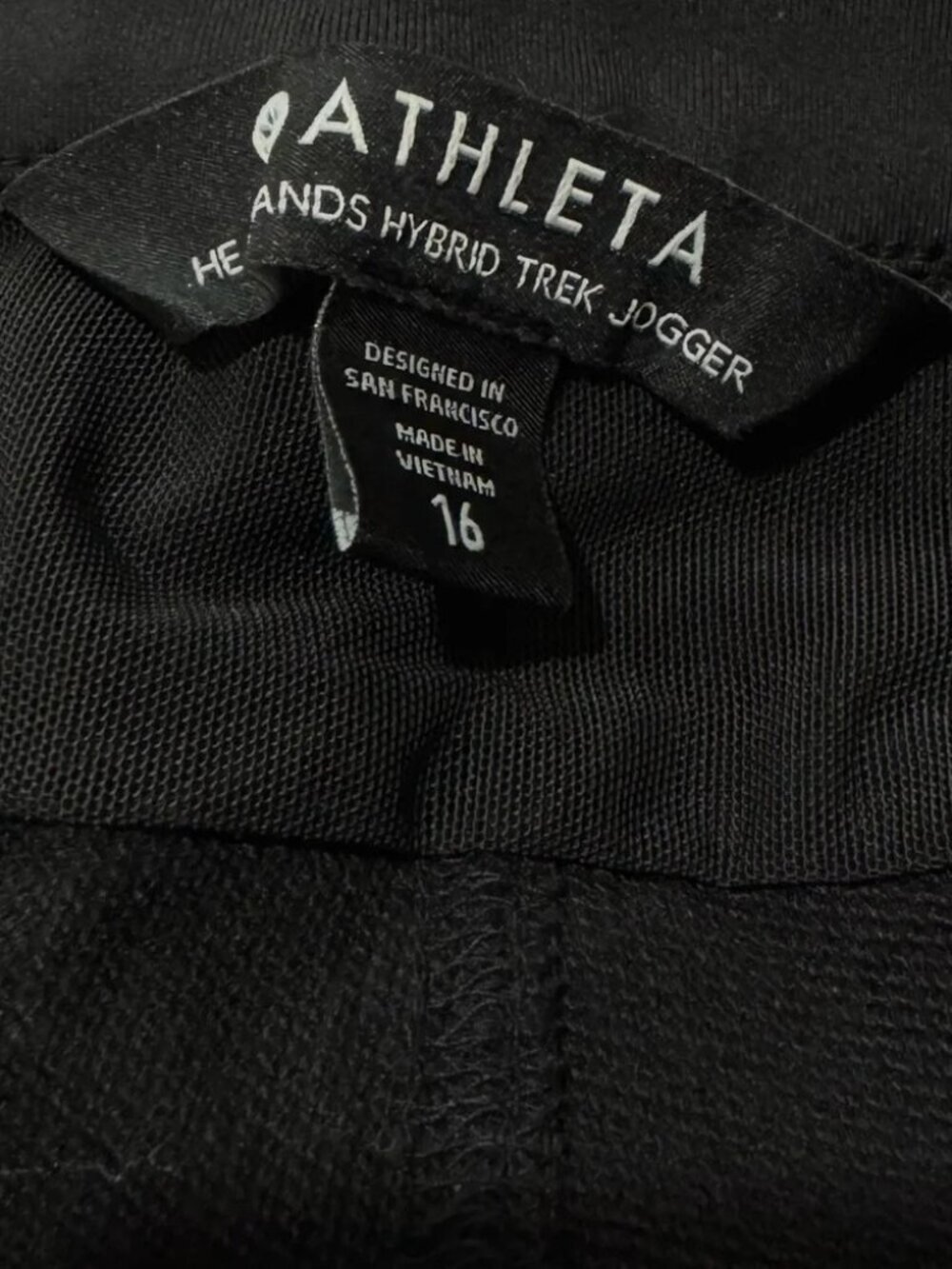ATHLETA Headlands Hybrid Trek Black Mid Rise Jogger Size 16 - Picture 8 of 8